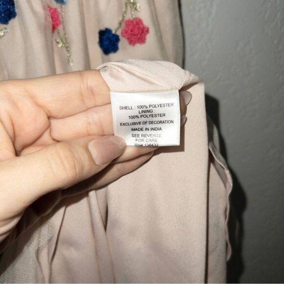 ModCloth Blush‎ Dreamy Details Embroidered Beaded Mini Dress Size Small - Picture 10 of 10